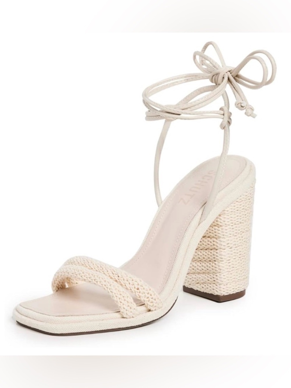 SCHUTZ Cream Braided Rope Strap Sandals